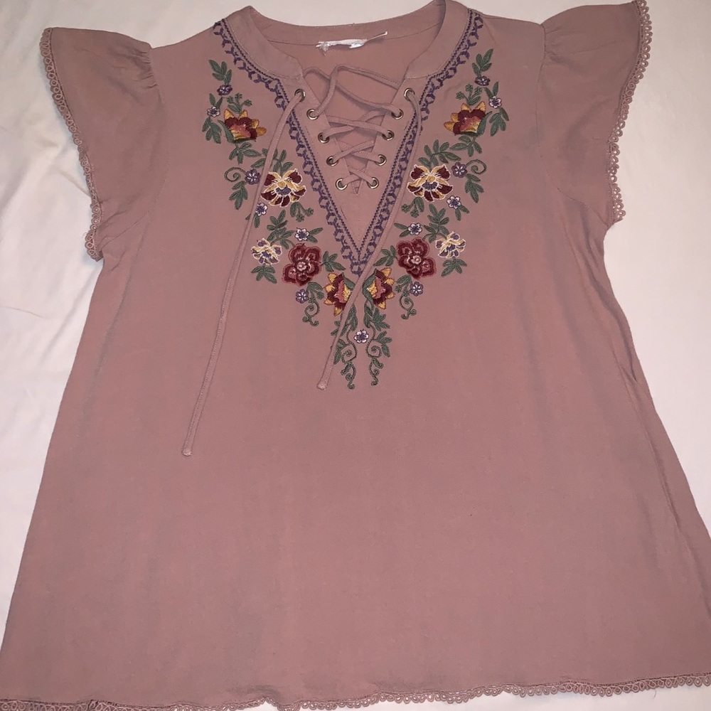 Blu Pepper flutter sleeve blouse